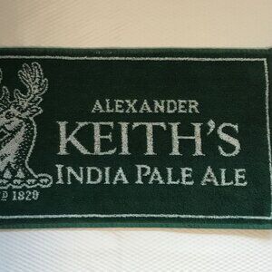 Alexander Keith’s India Pale Ale Bar Mat – Green & White – 100% Cotton – 17"x 9"